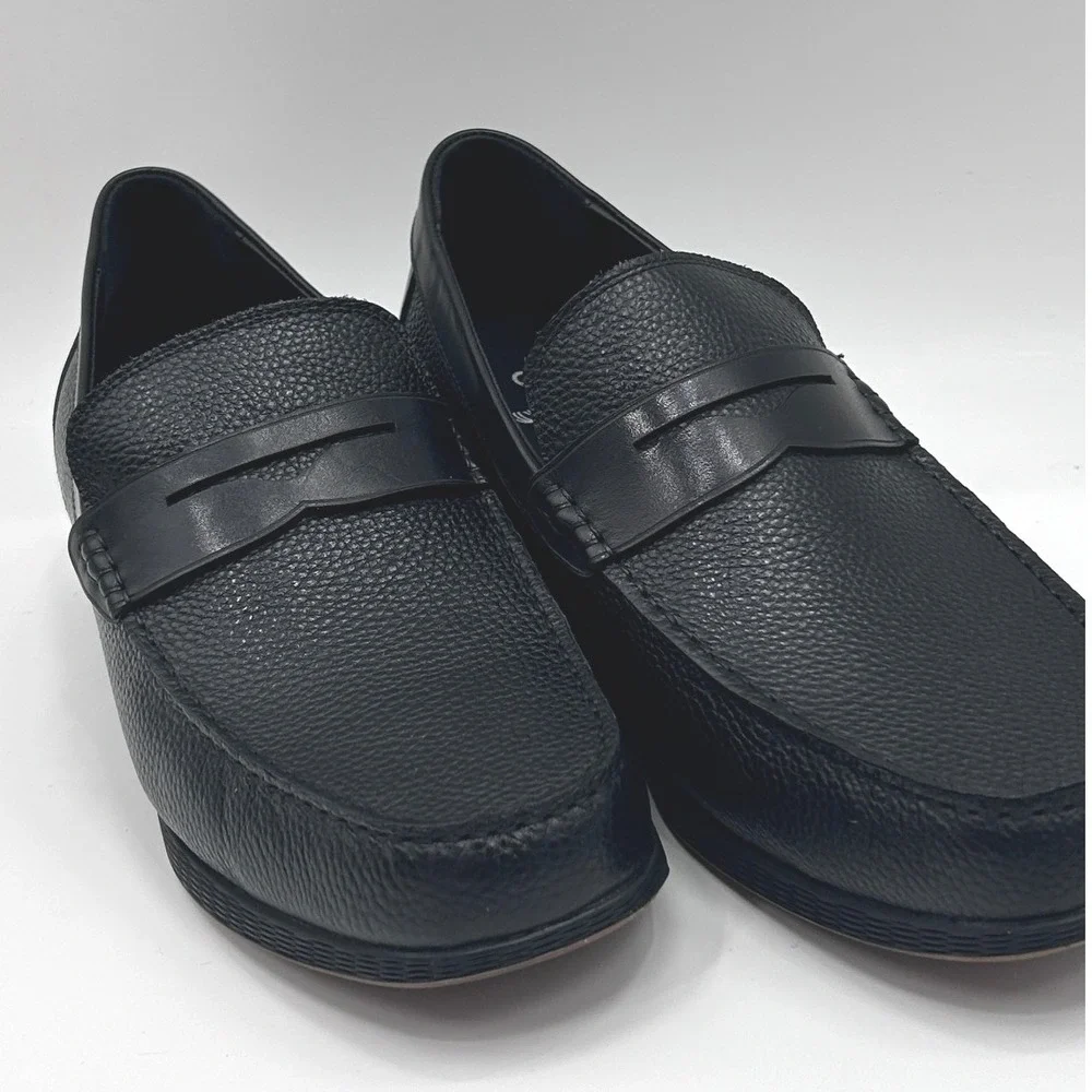 CALTO Black Penny Loafer Elevator Shoes S1090 Size 9 NWOT Genuine Leather